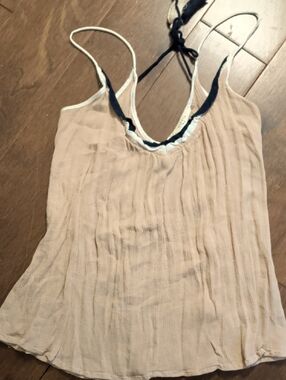 Elodie Women's Cream Sleeveless Pleated Tank Top